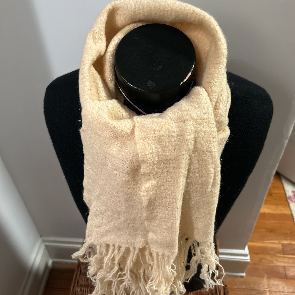 Cream Fringed Scarf